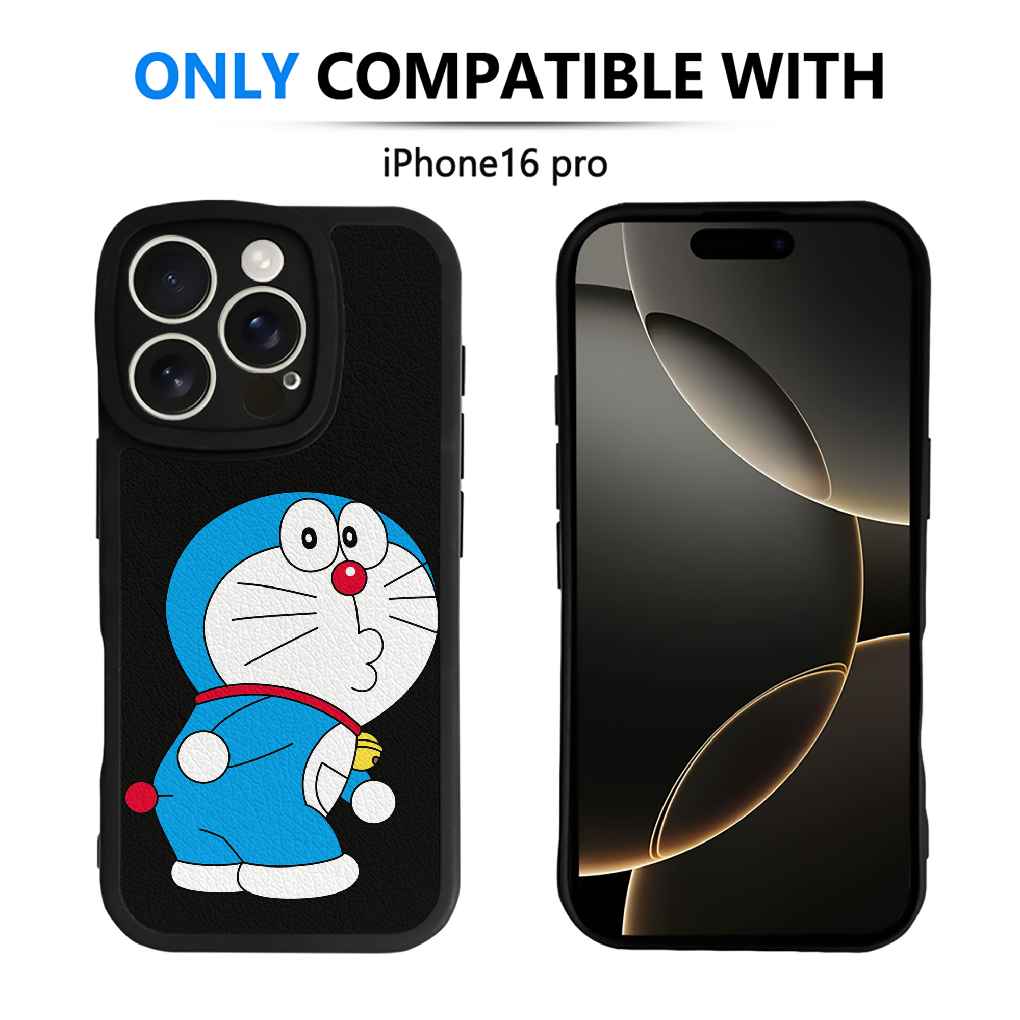 （画像用） ドラえもん Doraemon 【iPhone 16シリーズ対応】シリコンスマホケース（レザー調） 材質：シリコン